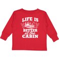 thumbnail image 3 of Inktastic Life is Better at the Cabin with Trees and Moon Boys or Girls Long Sleeve Toddler T-Shirt, 3 of 5