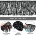 thumbnail image 4 of 5.5Yard Sequins Lace Tassel Fringe Trim 7-7/8 inch Black Tassel with Silver Sequins Fringe Yarn Thread Tassel Trim for DIY Craft Clothing Garment Accessories, 4 of 9