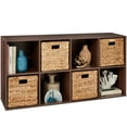 thumbnail image 3 of Best Choice Products 8-Cube Bookshelf, 11in Display Storage System, Organizer w/ Removable Back Panels - Walnut, 3 of 10