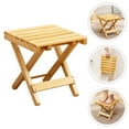 thumbnail image 4 of KAKOWELY Wood Small Square Folding Side Table Portable Beach Table Wine Table Stool,11.02"X10.24"X10.24", 4 of 4