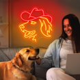 thumbnail image 3 of Letrero de neón ZLOOREE Golden Retriever con sombrero de vaquero LED, 3 of 8