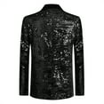 thumbnail image 3 of Cloudstyle Men's Shawl Lapel Sequined Blazer, Slim Fit Crinkle-Texture Dinner Jacket for Banquets & Events, 3 of 10