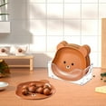 thumbnail image 6 of Nkmbld 8Pcs Reusable Lightweight Teddy Bear Dessert Plate Durable Household Dining Table Spit Bones Plates Suitable for Restaurant Kitchen and Camping, Brown, 6 of 8