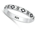 thumbnail image 4 of Aztec Sun Moon Design Ring .925 Sterling Silver Band Jewelry Female Male Unisex Size 4, 4 of 4