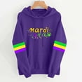 thumbnail image 2 of Byworldtasic Mardi Gras Outfit for Women Embroidery Hooded Sweatshirt Party Carnival Long Sleeve Tees Tops, 2 of 5