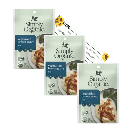 Simply Organic Vegetarian Brown Gravy Mix 3 Pack Bundle