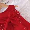 thumbnail image 4 of 0-5Y Kids Baby Dresses Girls Clothes Sleeveless Front Big Bow Beading Pearl Lace Cake Dress For Girls Children Party Gowns, 4 of 6