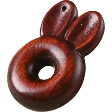 

Wooden Rabbit Head Charm Retro Hollow Rabbit Hanging Ornament DIY Key Charm