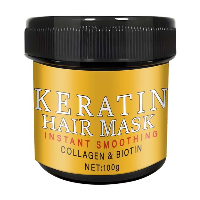 Mascarilla capilar de queratina de 100 g que revitaliza tu cabello seco y dañado con hidratación, control del frizz y suavidad.