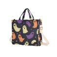 thumbnail image 7 of FORMRS Womens Corduroy Tote Bag Crossbody Shoulder Handbag with Pocket, Purple Halloween Ghosts, 7 of 7