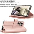thumbnail image 3 of For Samsung Galaxy S24 Ultra Wallet Case, Ebizware Galaxy S24 Ultra Magnetic Leather Wallet Phone Case with Credit Card Slots Holder and Kickstand Folio Flip Detachable Cover - Rose Gold, 3 of 9