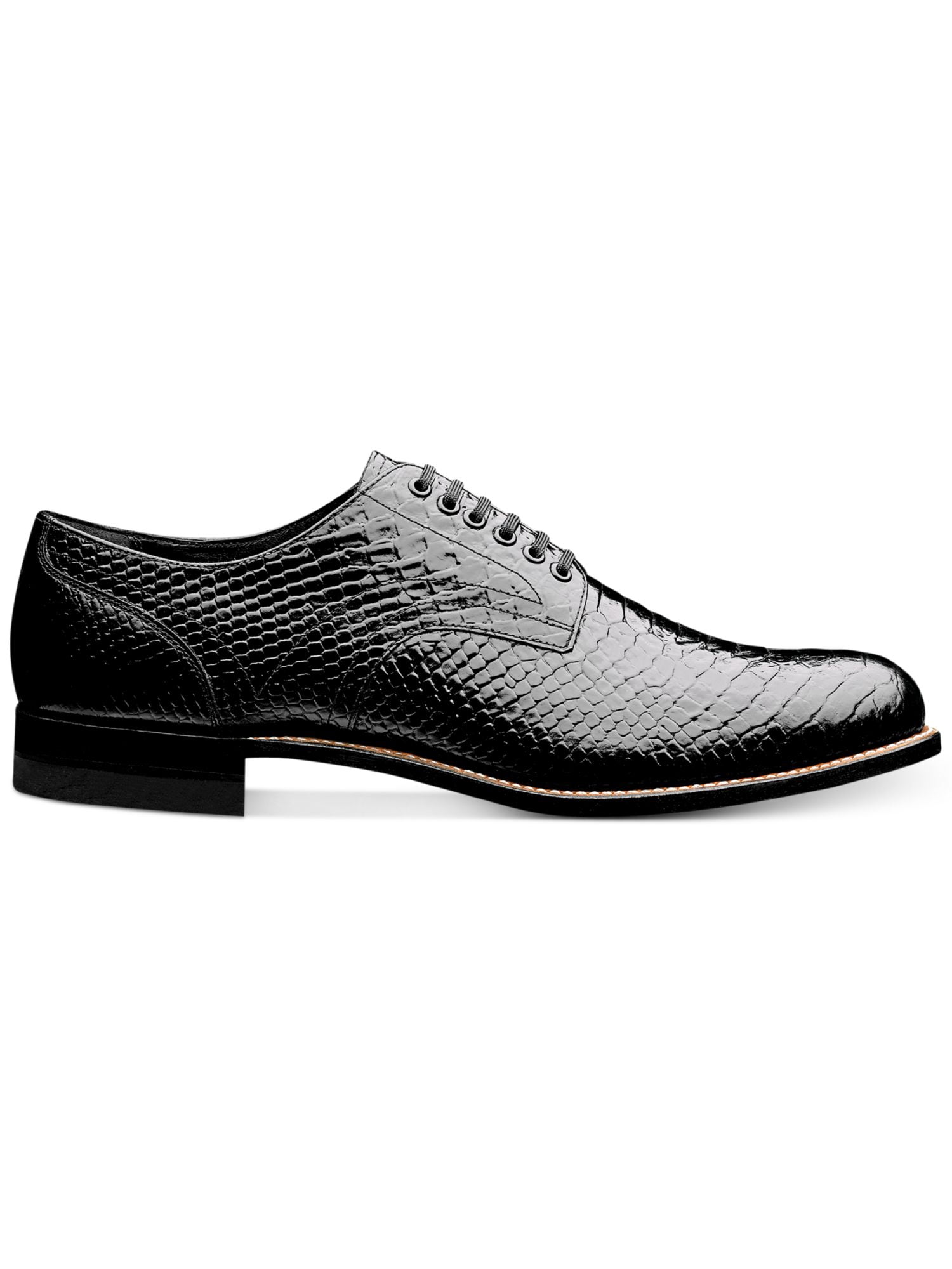 NEW Stacy Adams Madison Black Croc Embossed Oxford 8.5 EE Dress Shoes STACY ADAMS Mens Black Croc Plain Toe Madison Round Toe  main image 2