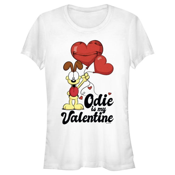 Junior's Garfield Odie is My Valentine Graphic T-Shirt