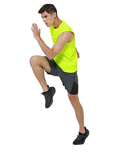 DEMOZU Men's Sleeveless Workout Shirt Swim Beach Tank Top Quick Dry Running Athletic Gym Muscle Shirt Big and Tall 