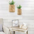 thumbnail image 5 of AuldHome Design Water Hyacinth Baskets (Set of 2); Wall Hanging Woven Rustic Farmhouse  Door Baskets, Small and Medium Size, 5 of 10