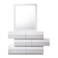 thumbnail image 6 of California King 6PC Modern Bedroom Set, White Lacquer Finish, Unique Bedroom Furniture Set, 6 of 10