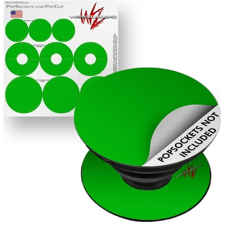 Decal Style Vinyl Skin Wrap 3 Pack for PopSockets Solids Collection Green (POPSOCKET NOT INCLUDED) by WraptorSkinz
