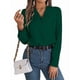 thumbnail image 2 of Blusa Plisada de Larga con Cuello en V para Mujer, Ideal para Oficina Verde XXL, 2 of 8