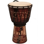 Sawtooth Harmony Series 8" Hand-Carved Elephant Design Rope Djembe
