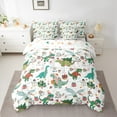 thumbnail image 2 of Castle Fairy Kids Kawaii Dinosaur 7-Piece Twin Bedding Sets,Christmas Snowman Bedding Comforter Set,Festival Xmas Breathable Sheet Sets,Lightweight Room Decor, 2 of 8