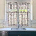 thumbnail image 3 of Kitchen Curtains and Valance Set 36 Inch Tier Pioneer Colorful Floral 3 Pieces Set Dining Room Small Curtain Drapes Cafe Curtains Valance for Home Decor Rod Pocket, 3 of 6