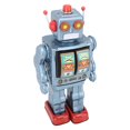 thumbnail image 1 of Metal Tin Robot Toy Retro Electric Rotating Figures Model Adult Collection Kids Gift, 1 of 8