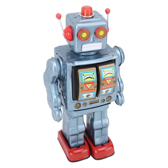 Metal Tin Robot Toy Retro Electric Rotating Figures Model Adult Collection Kids Gift