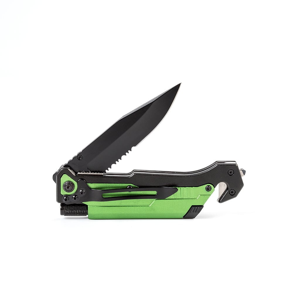 Lehman's Travel Survival Knife Serrated Flashlight Glass Breaker Firestarter