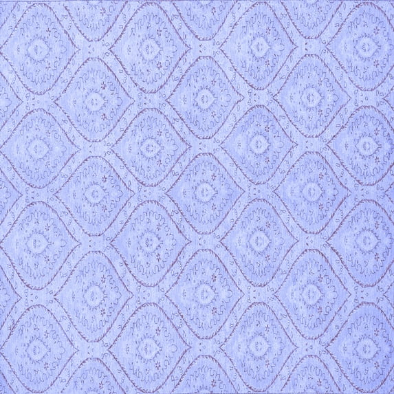 Ahgly Company Indoor Square Abstract Blue Modern Area Rugs, 7' Square