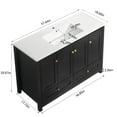 thumbnail image 4 of 48" Bathroom Vanities Sink Combo, Modern Bathroom Storage Cabinet with Two Drawers and Four Doors, Undermount Single Ceramic Sink, Black, 4 of 10