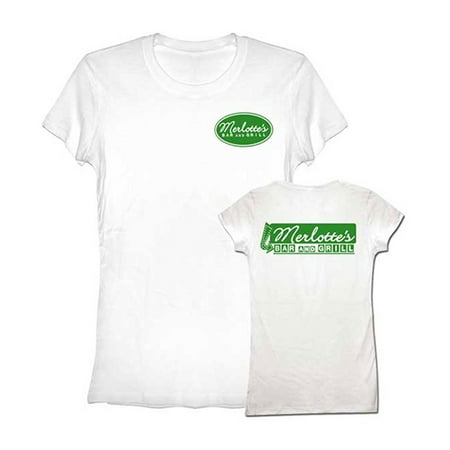 True Blood Merlottes Bar and Grill Juniors White T-Shirt
