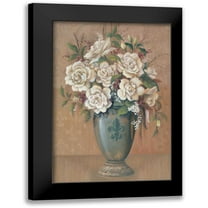 Jeffrey, Jillian 17x24 Black Modern Framed Museum Art Print Titled - Courtly Roses I