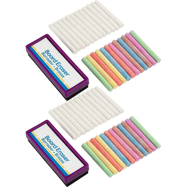 Emraw Eraser 12 White Chalk Dustless Chalk NonToxic 12 Color