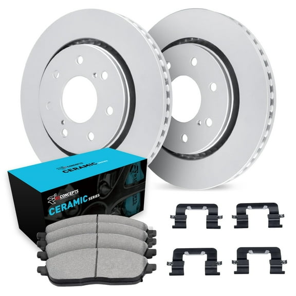 R1 Concepts Carbon Coated Disc Brake Rotor Set with Ceramic Pads and Hardware WDWH1-54137