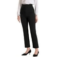 thumbnail image 4 of INSPIRE CHIC Elegant Business Pants for Women's Elastic Waist Button Decor Straight Leg Work Trousers Black XS, 4 of 5