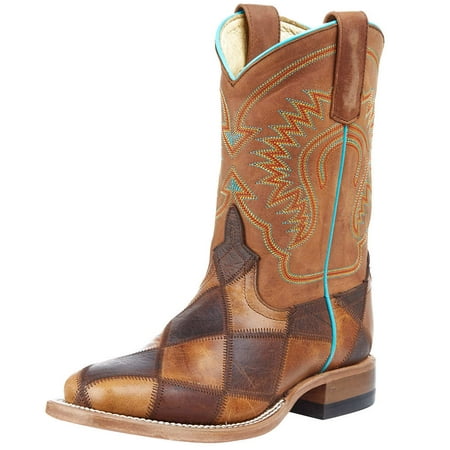 

Anderson Bean Boys HPK1053 Kids Crazy Train Patchwork-Crazy Horse Cowboy Boots 11 Little Kid Honey