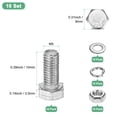 thumbnail image 3 of Uxcell Paquete de 10 Tornillos de Cabeza Hexagonal con Tuercas, Arandelas Planas y de Bloqueo M5x10mm, 3 of 6