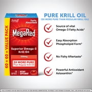 MegaRed Superior Krill Oil 350mg Omega-3 For Heart Health Omega 3, 120 Softgels