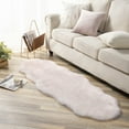 thumbnail image 3 of Soft Fluffy Plush Faux Fox Fur Shag Rug, Home Decor 2 x 6 Feet, White Pink, 1 Pack, 3 of 6