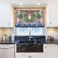 thumbnail image 5 of Yayeee Kitchen Curtains Tier Pair Light Filtering 27"x24" Rod Pocket Short Cafe Window Panel, White Vibrant Flowers, 5 of 7