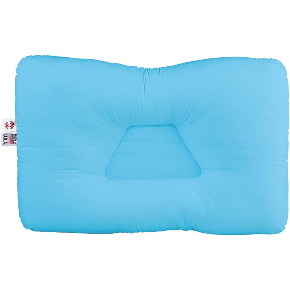TriCore Cervical Support Pillow For Neck Pain, Orthopedic Contour Pillow, Standard Firm, Blue
