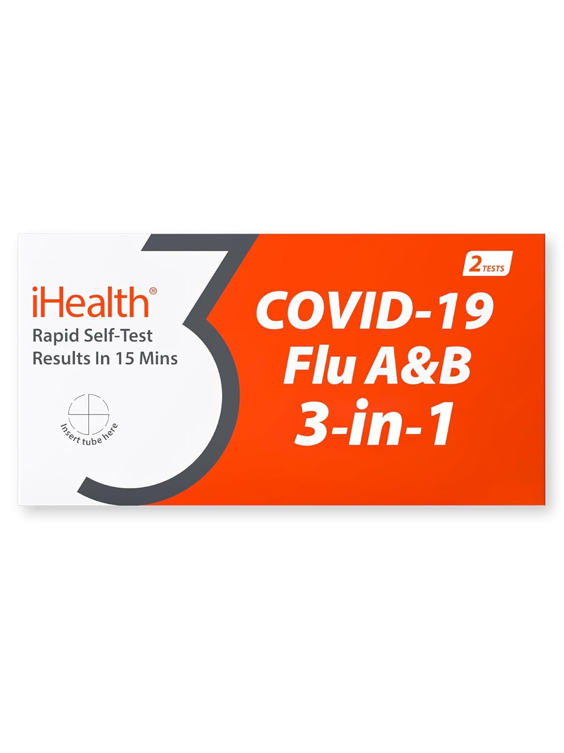 iHealth COVID-19 & Flu A/B Rapid Antigen Home Test, 2 Tests