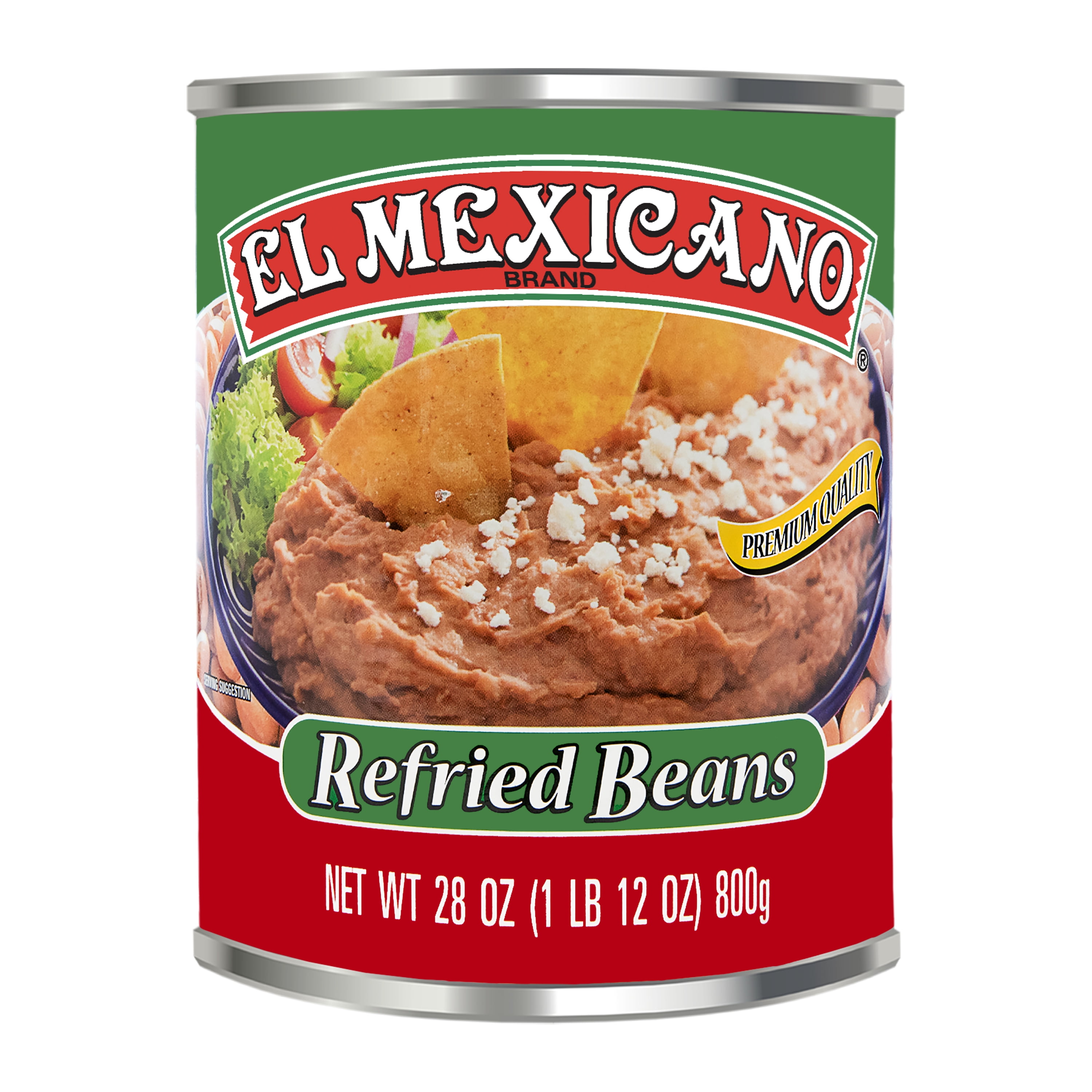 (5 pack) El Mexicano Refried Beans, Frijoles Bayos Refritos, 28 oz Can