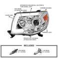 thumbnail image 3 of Spec-D Tuning Chrome LED Tube Projector Headlights with LED Sequential Switchback Signal Compatible with 2005-2011 Toyota Tacoma, Left + Right Pair Headlamps Assembly, 3 of 5