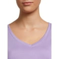 thumbnail image 4 of Time and Tru Women's V-Neck T-Shirt with Short Sleeves, 4 of 5