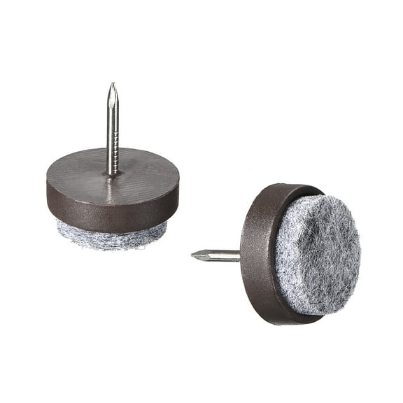 Unique Bargains Nail On Furniture Felt Pads Chair Table Leg Protector 20mm Dia Brown 40pcs