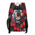 thumbnail image 3 of Large Clear PVC Backpack Heavy Duty See Through Backpack for Adults Work Travel, Rose Cherry Printed 12L, 3 of 8