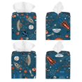 thumbnail image 2 of Sikiie Cartoon Space1 Leather Tissue Box Cover Square, tissue box holder, Tissue Box with Bottom Belt-5.2”x5.2”x5.2”, 2 of 7