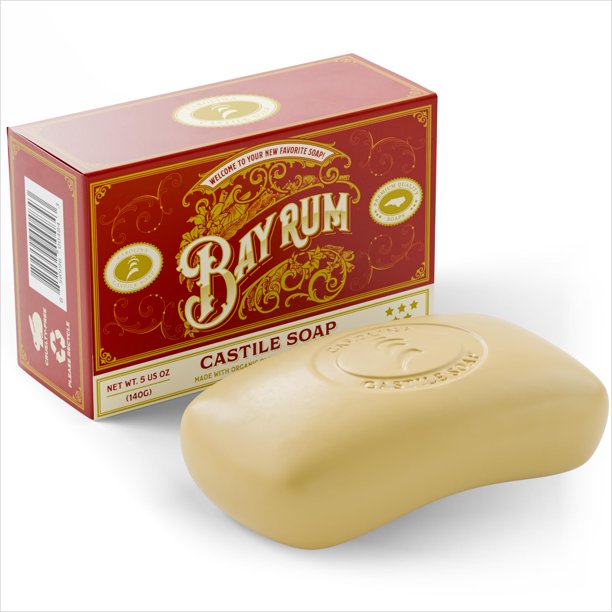 Carolina Castile Soap Vegan Bay Rum Castile Bar Soap - Barra de jabón natural para hombres, mujeres y niños - Barras de jabón de Castilla hidratantes suaves con manteca de cacao orgánica y aceite de o