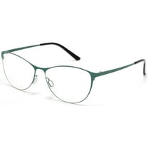 Tango Optics Metal Cateye Optical Eyeglasses Frame Flexible Stainless Steel Green For Prescription Lens -